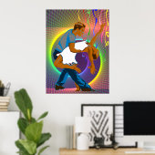 Poster Dance Couple Party Scène Neon Couleurs (Bureau à domicile)