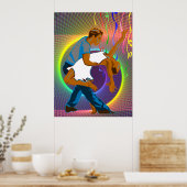 Poster Dance Couple Party Scène Neon Couleurs (Cuisine)