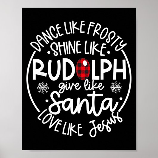 Poster Dance Like Frosty Shine Like Rudolph Love Like Jes (Devant)