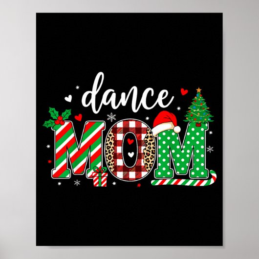 Poster Dance Mom Christmas Buffalo Plaid Leopard Santa Ha (Devant)