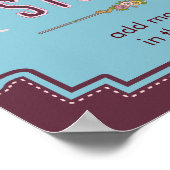 Poster Dance Studio Nom personnalisé Blue Retro Personnal (Coin)