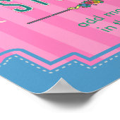 Poster Dance Studio Nom personnalisé Pink Stripes Retro (Coin)