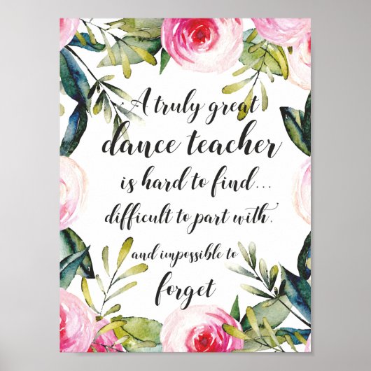 Poster Dance Teacher Thank you Wishes for Dance Teacher (Devant)