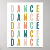Poster Dancer Dance Simple Colorful Typography Design (Devant)