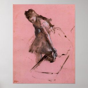 Poster Dancer slipping on her shoe by Edgar Degas