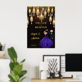 Poster Dancing Indian couple chic accueil signe de bienve (Bureau à domicile)