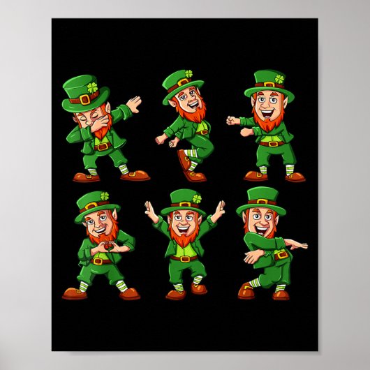 Poster Dancing Leprechauns St Patrick's Day Funny Boys Gi (Devant)