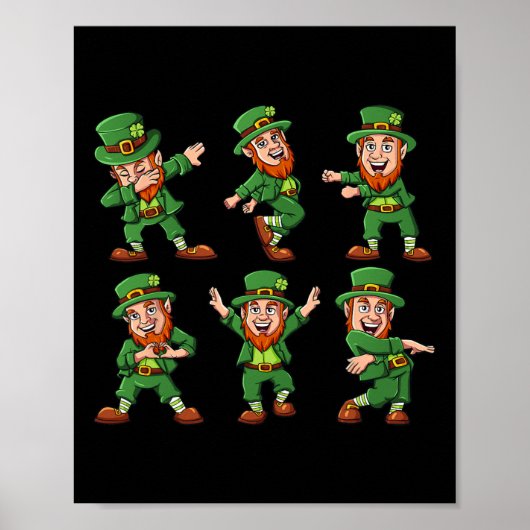 Poster Dancing Leprechauns St Patrick's Day Funny Boys Gi (Devant)