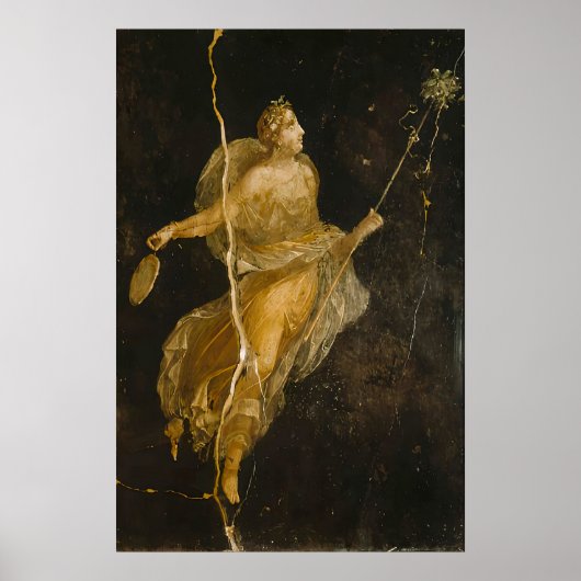 Poster Dancing Maenad Art Print Ancient Roman Fresco (Devant)