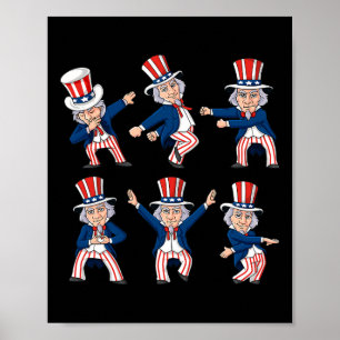 Poster Dancing Oncle Sam 4 juillet Dance Challenge Garçon