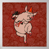 Poster Dancing Pig Antique Cute Danseuse (Devant)