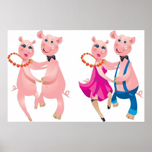 Poster Dancing Pigs (Devant)