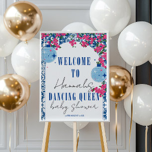 Poster Dancing Queen bougainvilliers Baby shower Bienvenu