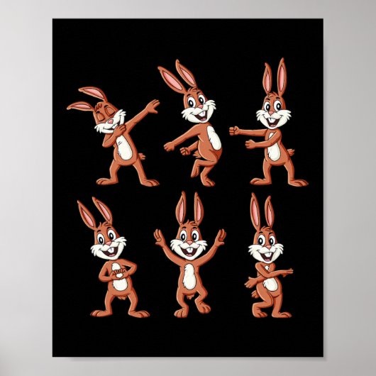 Poster Dancing Rabbits Défi de danse du jour de Pâques Ga (Devant)