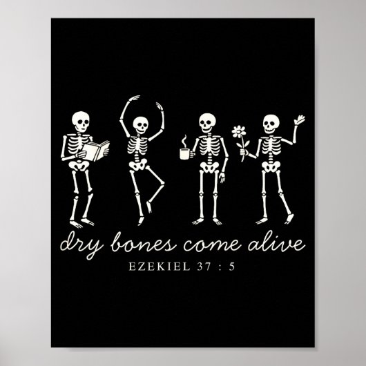 Poster Dancing Skeleton Dry Bones Come Alive Christian Ha (Devant)