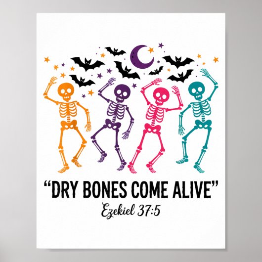 Poster Dancing Skeleton Dry Bones Come Alive Christian Ha (Devant)