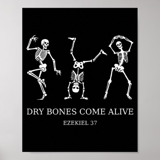 Poster Dancing Skeleton Dry Bones Come Alive Christian Ha (Devant)