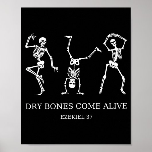 Poster Dancing Skeleton Dry Bones Come Alive Christian Ha (Devant)