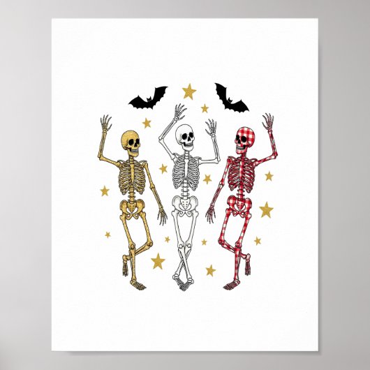 Poster Dancing Skeleton Halloween (Devant)