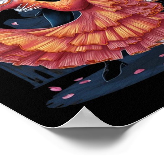 Poster Dancing Skeleton Halloween Ski Danser Hommes Omen (Coin)