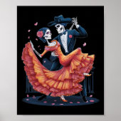Poster Dancing Skeleton Halloween Ski Danser Hommes Omen (Devant)