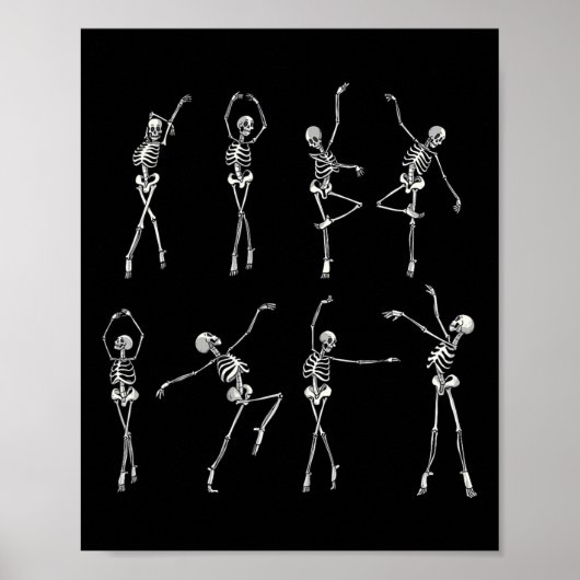 Poster Dancing Skeleton Llerinas Halloween Costume Llet G (Devant)