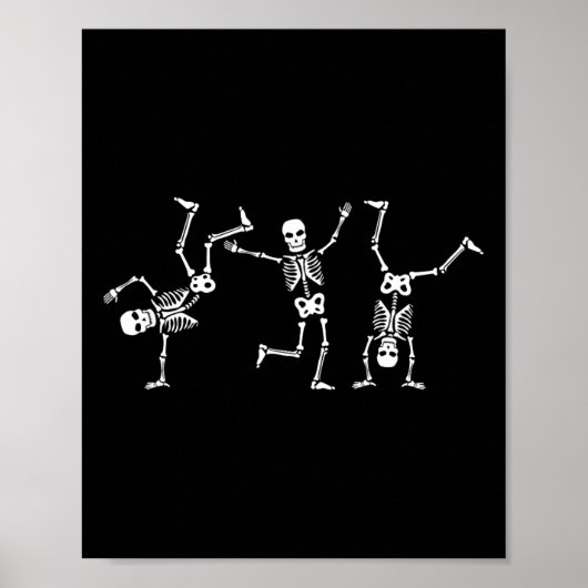 Poster Dancing Skeletons Dance Challenge Halloween effray (Devant)