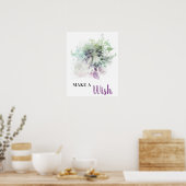 Poster *~* DANDELION Abstrait Floral Violet Faire Un Souh (Cuisine)