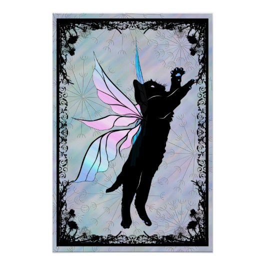 Poster Dandelion de chat cosmique (Devant)