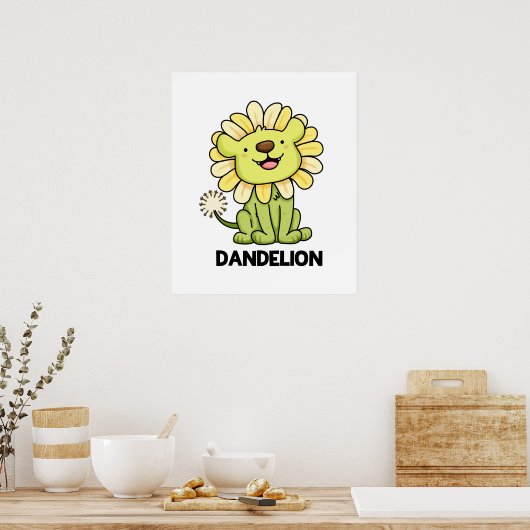 Poster Dandelion Funny Lion Pun (Cuisine)