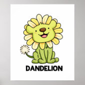 Poster Dandelion Funny Lion Pun (Devant)