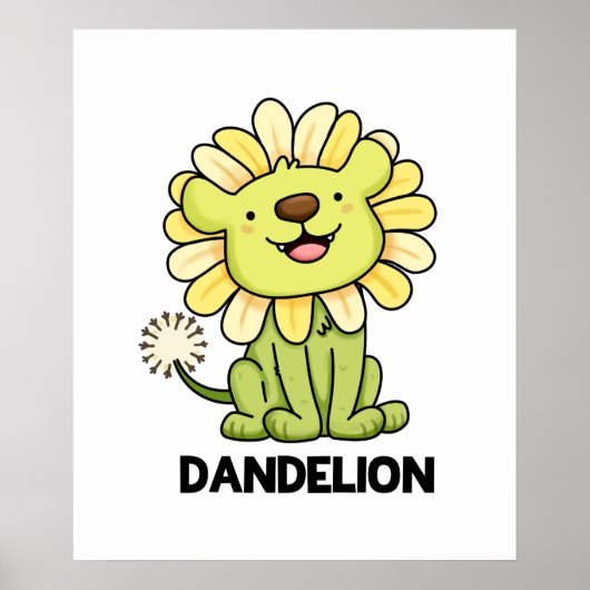Poster Dandelion Funny Lion Pun (Devant)