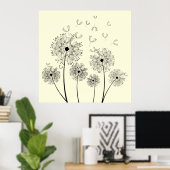 Poster Dandelion Line Art (Bureau à domicile)