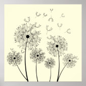 Poster Dandelion Line Art (Devant)
