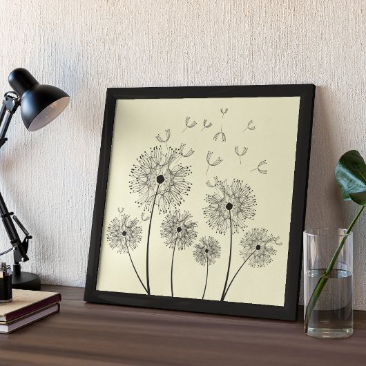 Poster Dandelion Line Art
