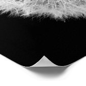 Poster Dandelion noir blanc closeup photo inspiré (Coin)