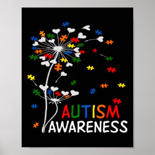 Poster Dandelion Puzzle pièce Cool Sensibilisation sur l'