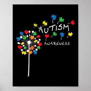 Poster Dandelion Puzzle pièce Cool Sensibilisation sur l'