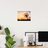 Poster Dandelion seed head blowing (Bureau à domicile)
