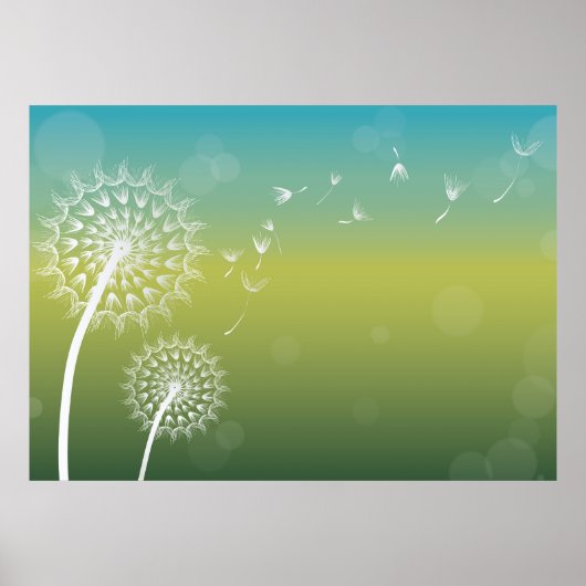 Poster Dandelion Vent Flower (Devant)