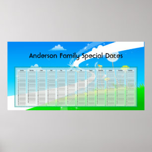 Poster Dandelions Calendrier Éternel