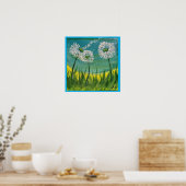 Poster Dandelions - Peinture originale et poème (Cuisine)