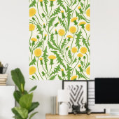 Poster Dandelions, vert, jaune et blanc (Bureau à domicile)