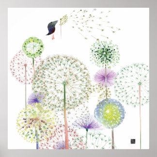 POSTER DANDELIONSBIRD