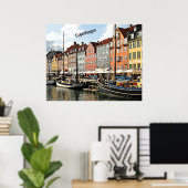 Poster Danemark, Canal Pittoresque à Copenhague (Bureau à domicile)