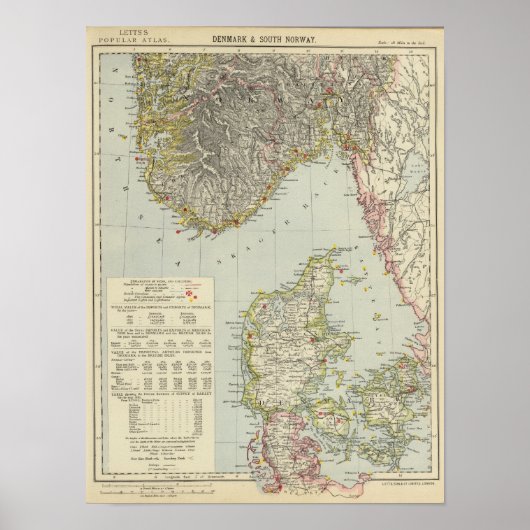 Poster Danemark, Norvège du Sud (Devant)
