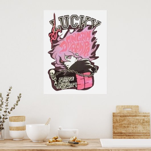 Poster Danganronpa 2 Ultime Lucky Nagito Komaeda rose (Cuisine)
