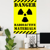 Poster DANGER MATÉRIAUX RADIOACTIFS SIGNE Halloween Prop (Bureau à domicile)