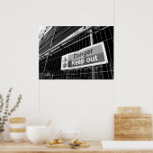 Poster Danger Ne pas fermer le panneau (Cuisine)