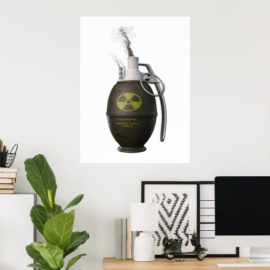 Poster danger nucléaire (Bureau à domicile)